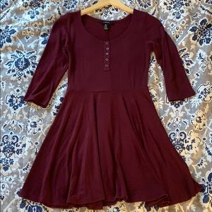 Forever 21 Burgundy Fit and Flare Dress